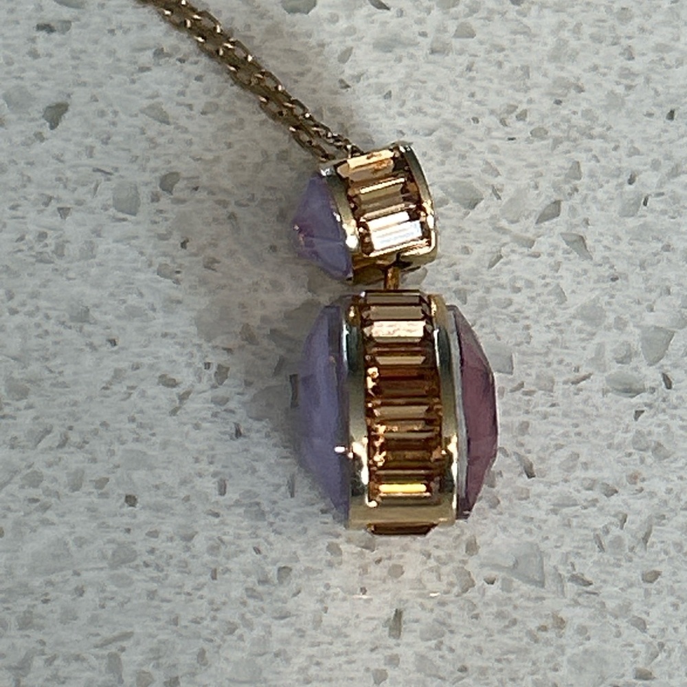 Swarovski Orbita Necklace, Drop cut crystal, Multicolored, Gold-tone Finish - Picture 11 of 15